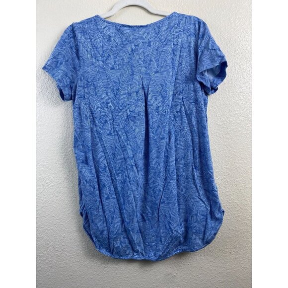 J.Jill Tencel Modal Top Womens Medium Blue Casual Beach Vacation Boho Coastal - Picture 2 of 10